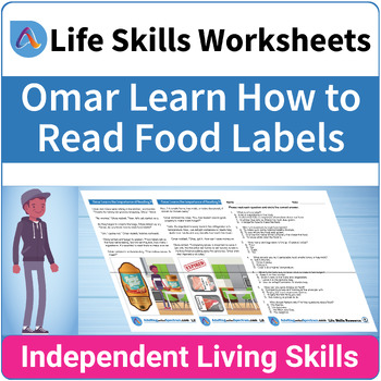 Preview of Kitchen and Food Safety SPED Life Skills Worksheets - How to Read Food Labels