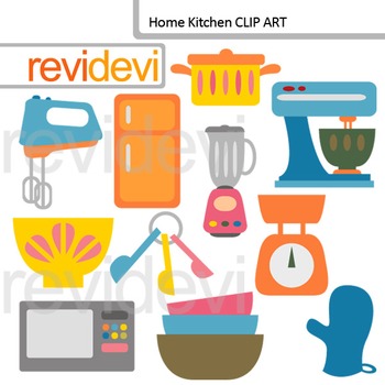Preview of Kitchen clip art: kitchen utensils and appliances