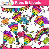 Kite, Cloud, & Butterfly Clipart Images: 32 Spring Clip Ar
