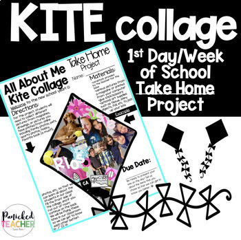 Preview of Kite Collage-First Day/Week Take Home Project (Paper and Digital)