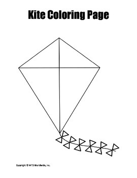 Kite Coloring Page Worksheets Teaching Resources Tpt