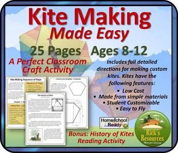 Preview of Kite Making Craft with Reading Comprehension Activity