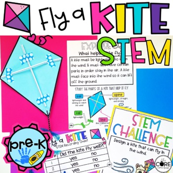 Preview of Kite PreK STEM Activity - March Fly a Kite Preschool - STEM Lesson - Spring