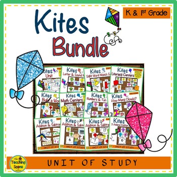 Preview of Kite Themed Literacy & Math Bundle