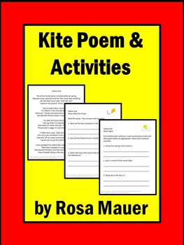 Kite Poem, Comprehension Questions, and Sentence Unscramble Sentences