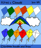 Kites and clouds clip art