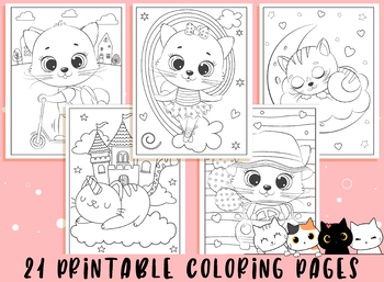 Kitten Coloring Page Worksheets Teaching Resources Tpt