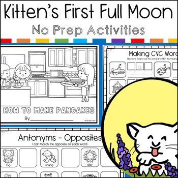 Preview of Kitten's First Full Moon No Prep Activity Pack