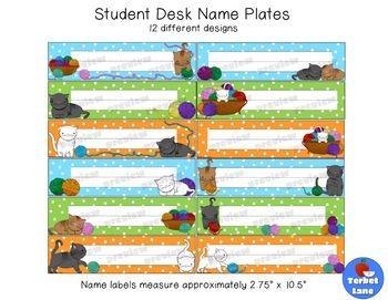 Kittens Desk Name Plates Name Tag Labels And Welcome Sign By