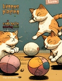 Kittens Playing with Balls Coloring Sheets
