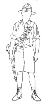 Preview of Kiwi ANZAC Soldier Line Drawing