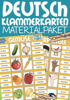 Preview of Klammerkarten Deutsch BUNDLE German beginners games package