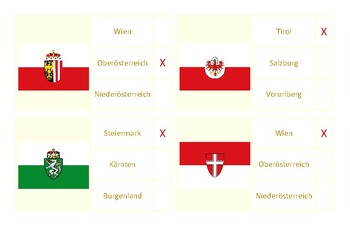 Preview of Klammerkarten: Flaggen der Bundesländer Österreichs, Deutsch