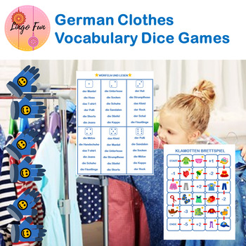Preview of German Clothes Vocabulary Games 20 words