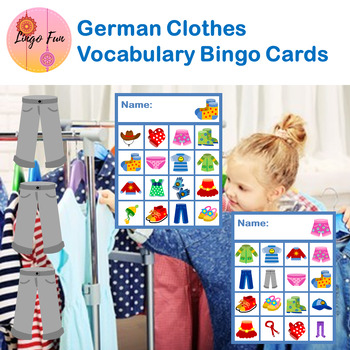 Preview of German Clothes Vocabulary Bingo 20 Words