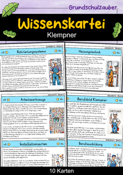 Preview of Klempner - Wissenskartei - Berufe (German)
