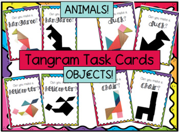 Preview of Tangram Task Cards - Animals and Objects!