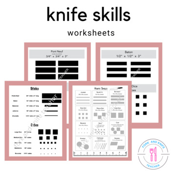 Preview of Knife Skills And Cuts Worksheet For Teaching Uniform Kitchen Cuts