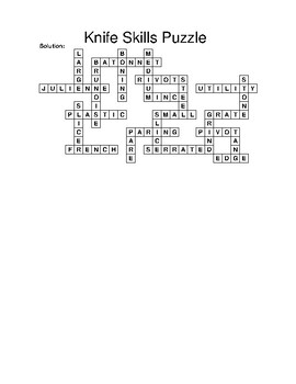 knife skills crossword review preview