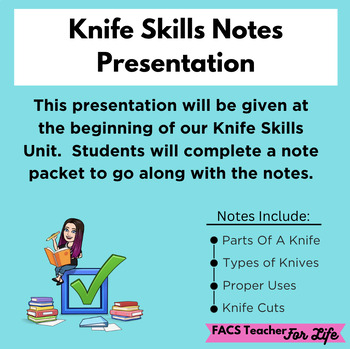 Preview of Knife Skills Notes Presentation - FACS, FCS, Cooking