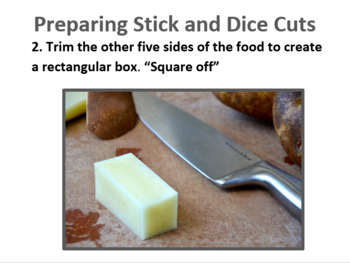 Preview of Knife Skills PowerPoint with Guided Note Sheet