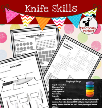 Preview of Knife Skills Presentation and Worksheets Google Slides and Easel