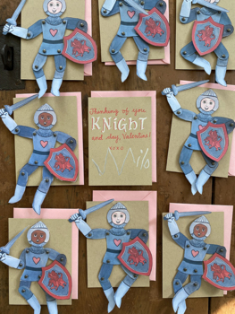 Preview of Knight Paper Doll Valentines