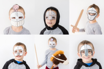 Medieval fairytale masks - Printable kids craft template - Happy Paper Time