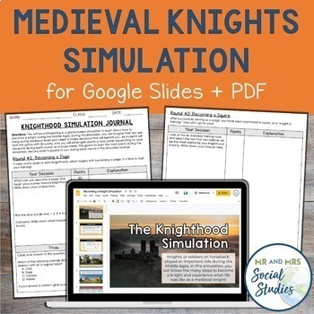 Preview of Knighthood Simulation | Middle Ages Simulation Activity about Medieval Knights
