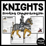 Knights Overview Reading Comprehension Worksheet Middle Ages