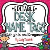 Knights and Dragons Desk Name Tags...Editable