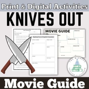 Preview of Knives Out (2019) | Movie Guide | Digital & Print Worksheets | Mystery Questions