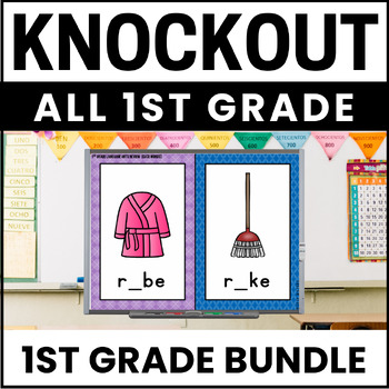 Preview of 1st Grade Math Games - 1st Grade ELA Games - 1st Grade Knockout BUNDLE