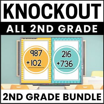Preview of 2nd Grade Math Games - 2nd Grade ELA Games - 2nd Grade Knockout BUNDLE