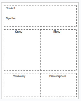 Preview of Know Show Chart for Lesson Planning