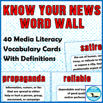Preview of Know Your News: Media Literacy Word Wall for the Library or Classroom