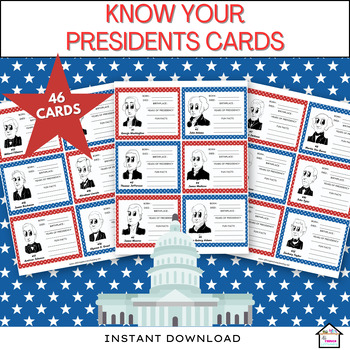 Preview of Know Your Presidents Card Set, President's Day Activity
