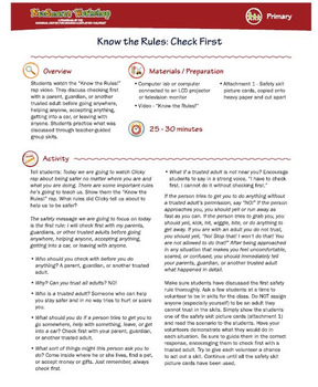 Preview of Know the Rules; Personal Safety Guidelines for Kids