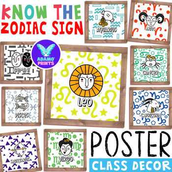 Preview of Know the Zodiac Sign Posters Astrology Knowledge Bulletin Board Ideas