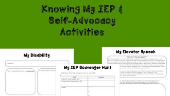 Self Advocacy Iep Goal Worksheets Teaching Resources Tpt
