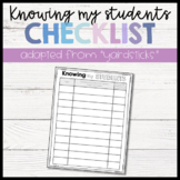 Knowing My Students Checklist