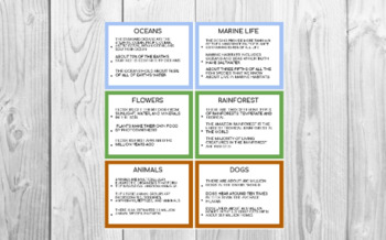 Preview of Knowledge Cards Printable | School Learning | Kids Flash Cards | Kid Printable |