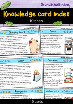 Preview of Knowledge card index - Kitchen (English)