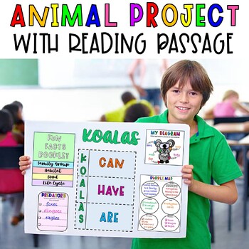 Preview of Animal Research Project 2nd Grade Reading Comprehension Passage