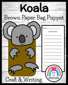 Preview of Koala Craft Activity Writing Puppet - Zoo Animal Research Center