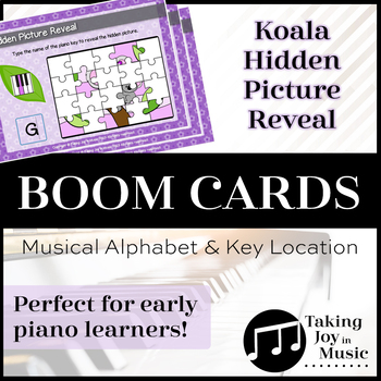 Preview of Koala Hidden Picture Reveal - Boom Cards (FREE!)