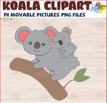 Set of Kawaii Koala Clip Art Illustration