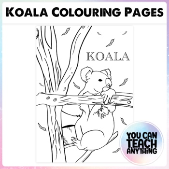 koala colouring pages sheets australian themed printable colouring pages pdf x2