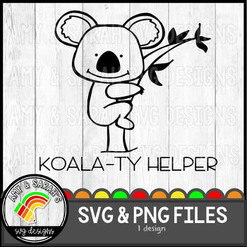 Koala Ty Helper Svg Design By Amy And Sarah S Svg Designs Tpt