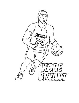 Kobe Bryant Coloring Page Nba Players Basketball Pictures Sketch
